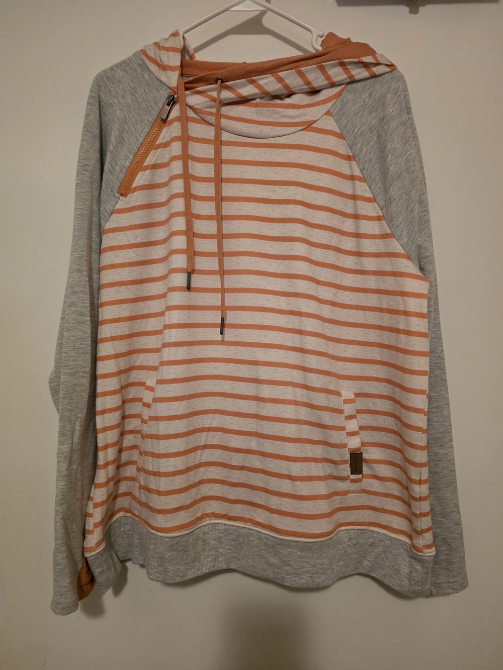 Maurices Peach and Heather Gray Striped Top